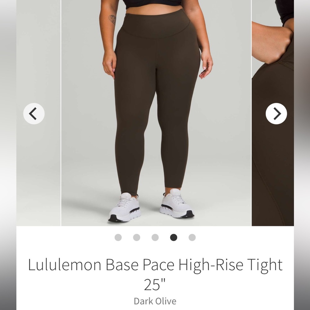 Lululemon Base Pace HR Tight 25” *Dark Olive